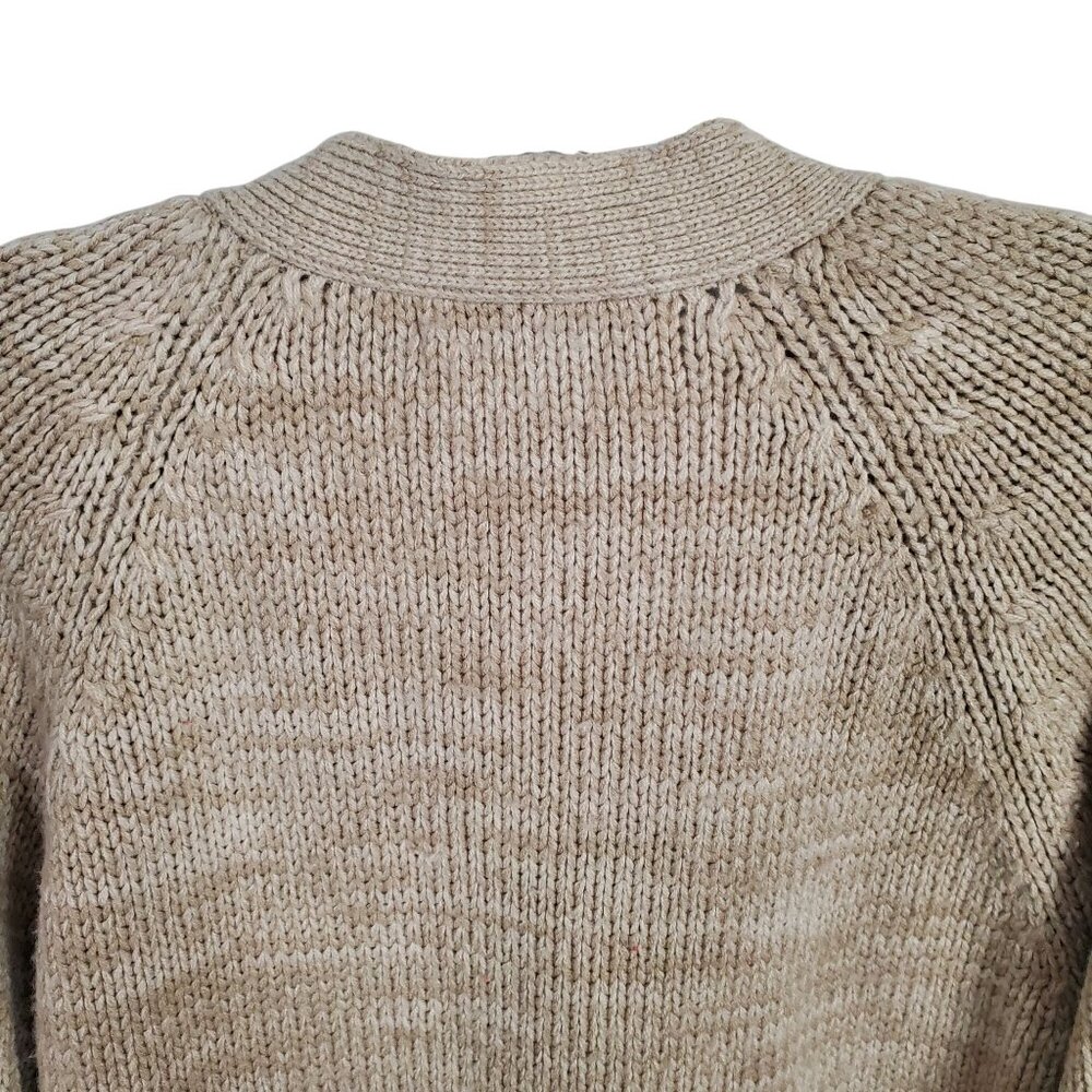 Vintage Career Club Size L Cardigan Grandpa Cable Knit Button Up V neck Pockets - Picture 7 of 9
